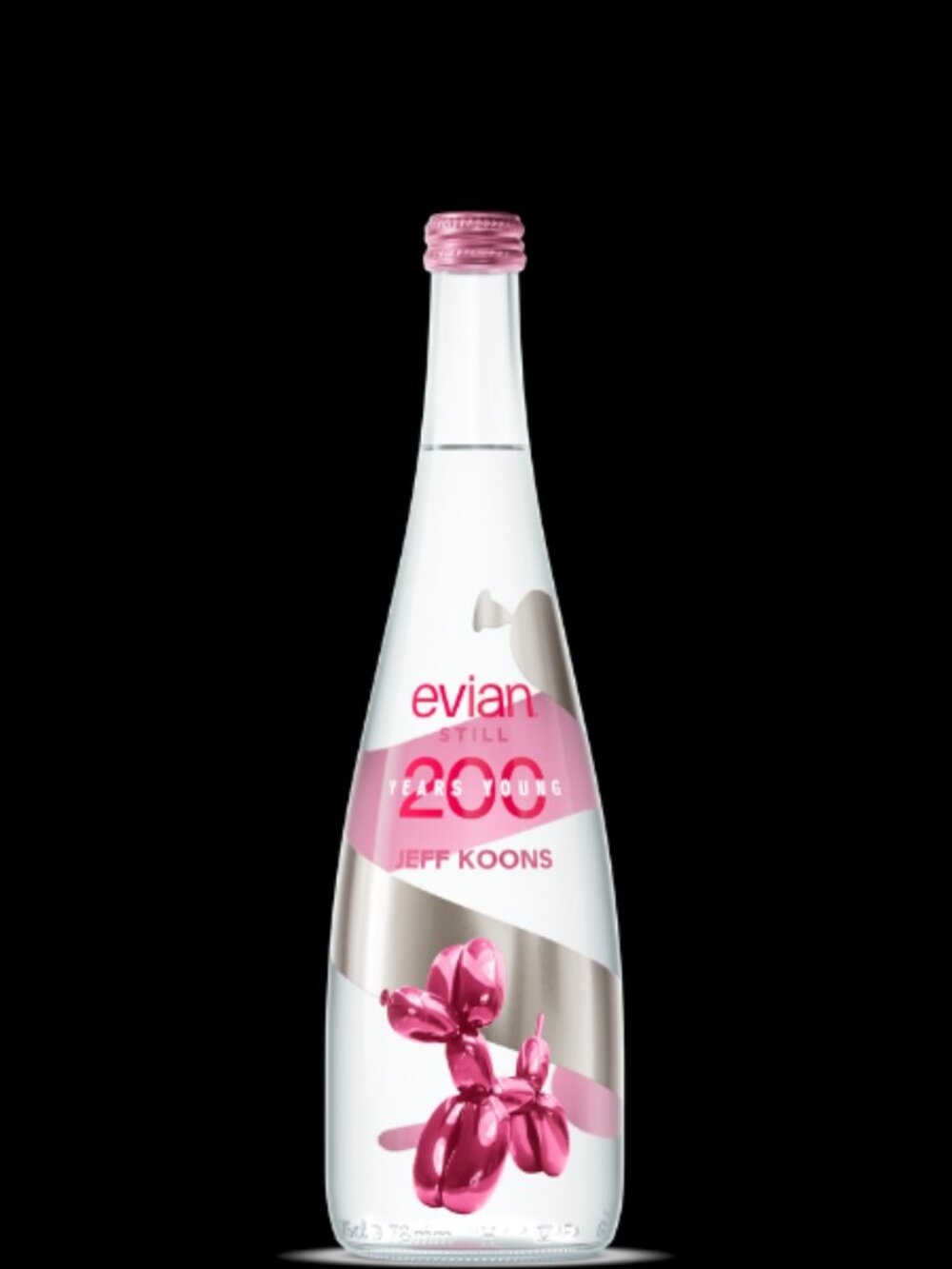 Evian Limited Edition 2026 Koons Collectible Glass Water Bottle Balloon Dog Pink
